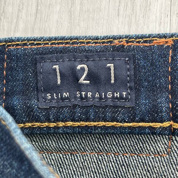 Lucky Brand 121 Slim Straight Dark Wash Cotton Basic Denim Jeans 38x30 - Picture 3 of 9